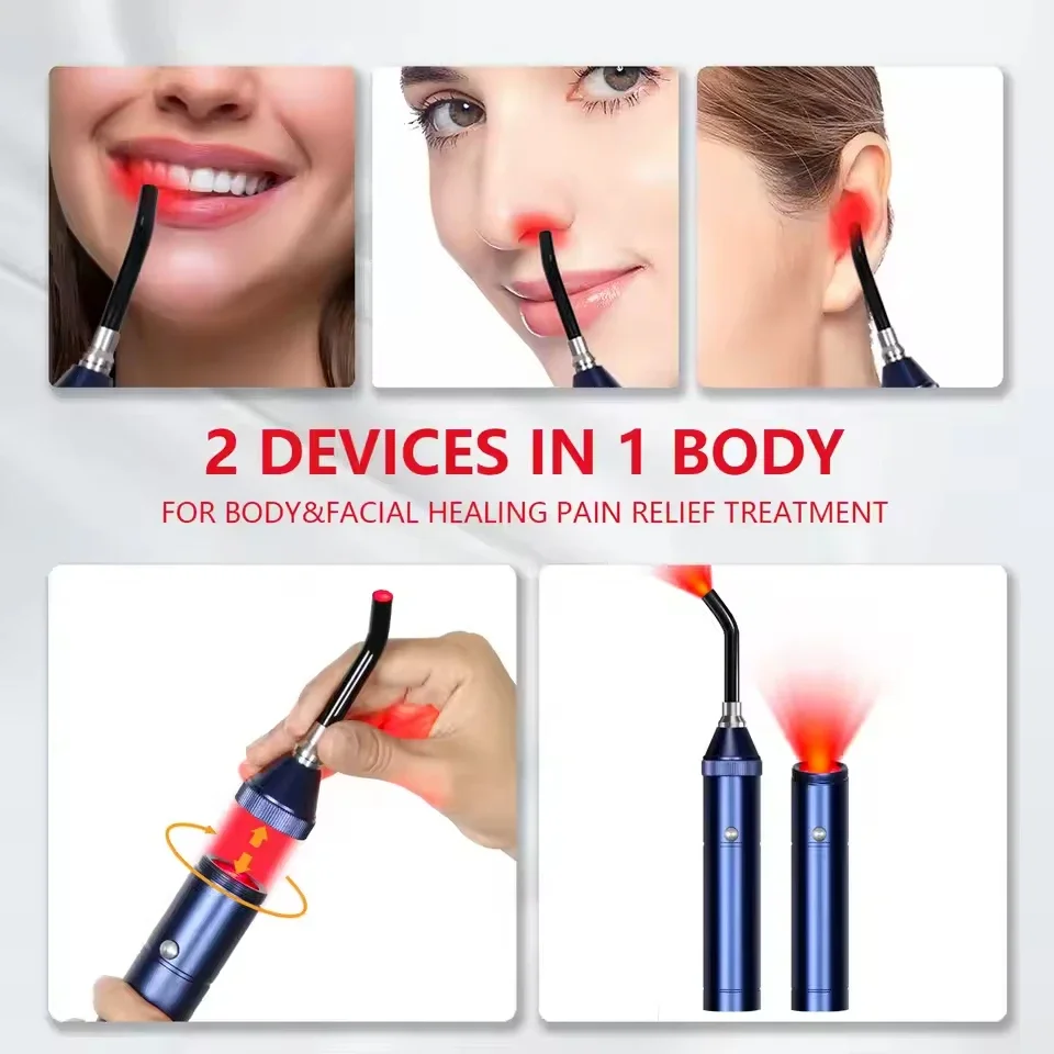 

Profession Red Blue Light LED Physiotherapy Flashlight Canker Sore Treat Devices Light Therapy Devices Lip Nose Ears Body Muscle