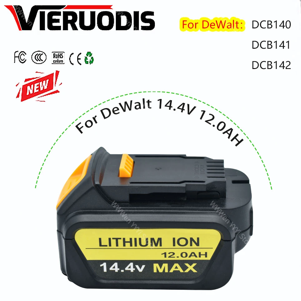 for Dewalt 12.0AH 14.4V power tools battery DCB140 DCB141 DCB142 DCD735L2 DCF835C2 DCF835L2 DCL030 lithium-ion battery