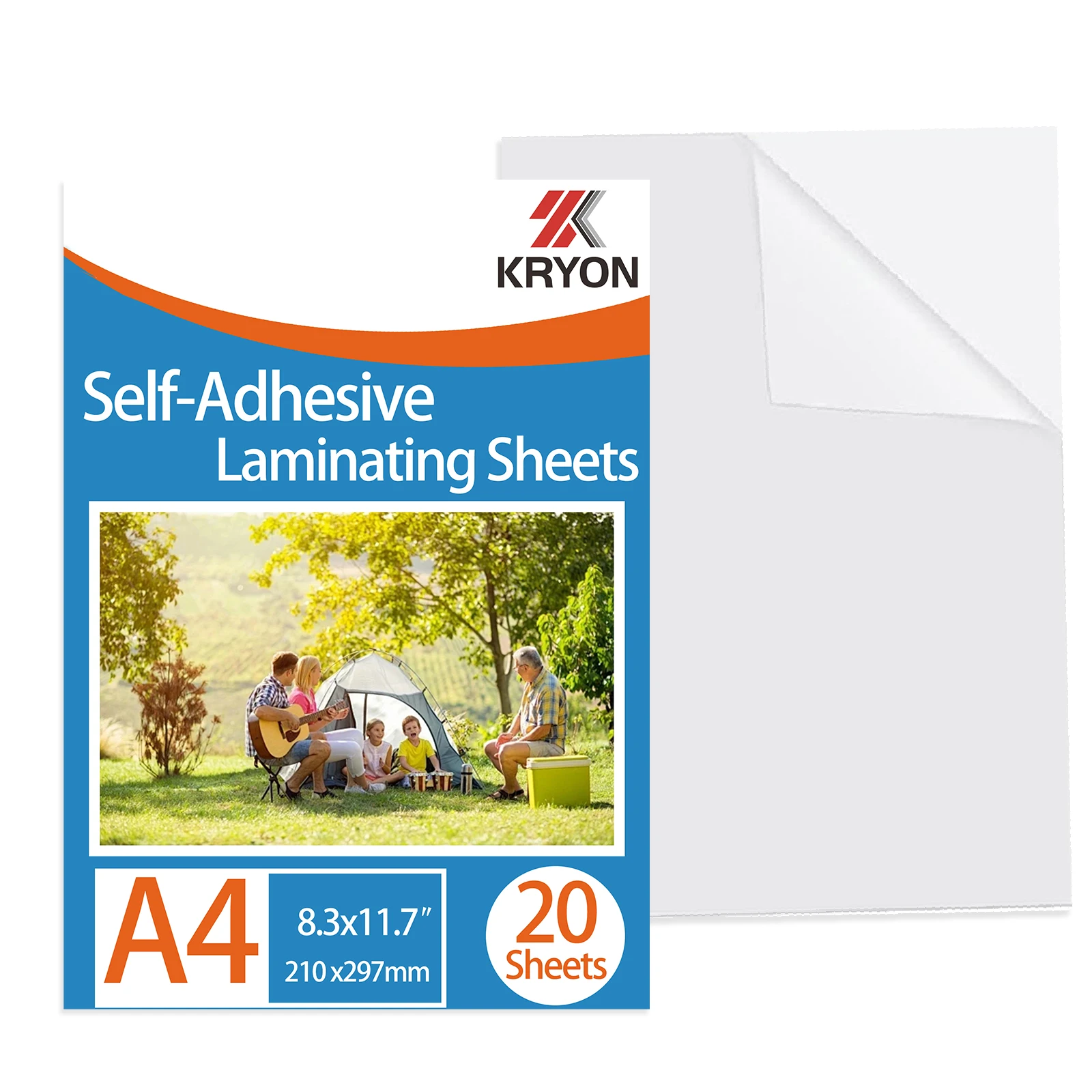 KRYON A4 8,3x11,7 pulgadas 20 hojas de papel adhesivo holográfico transparente película de laminación en frío con superposición holográfica transparente