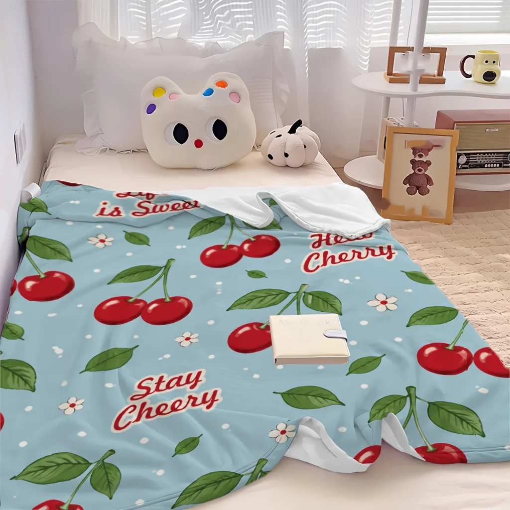 1pc Mini Pine Tree White Star Winter Xmas Repeat Print Flannel Blanket, Comfortable And Practical, Suitable for Blankets, Bed Co