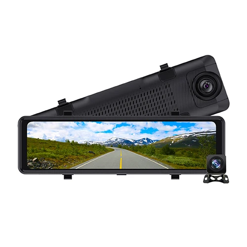 

China Car Accessories 9.66'' IPS Touch Full HD 2K Wholesale Dash Cam 1080p Dual Lens G-Sensor Auto Video Recorder Wifi Night