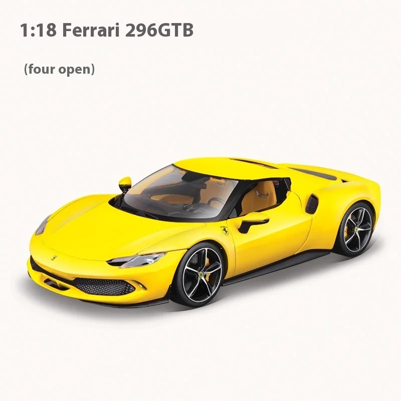 Nuovo originale Bburago 1:18 Ferrari 296 GTB in lega pressofuso in miniatura modello di auto sportiva Ferrari 296 GTB modello di auto giocattoli regali di compleanno