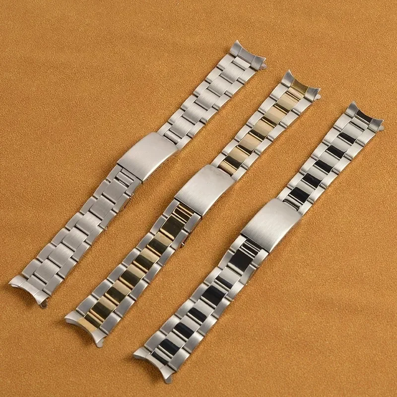 316L Brushed Stainless Steel Watch Bands 18mm 19mm 20mm Oyster Vintage Watch Strap Bracelet Fit For Rolex Watch