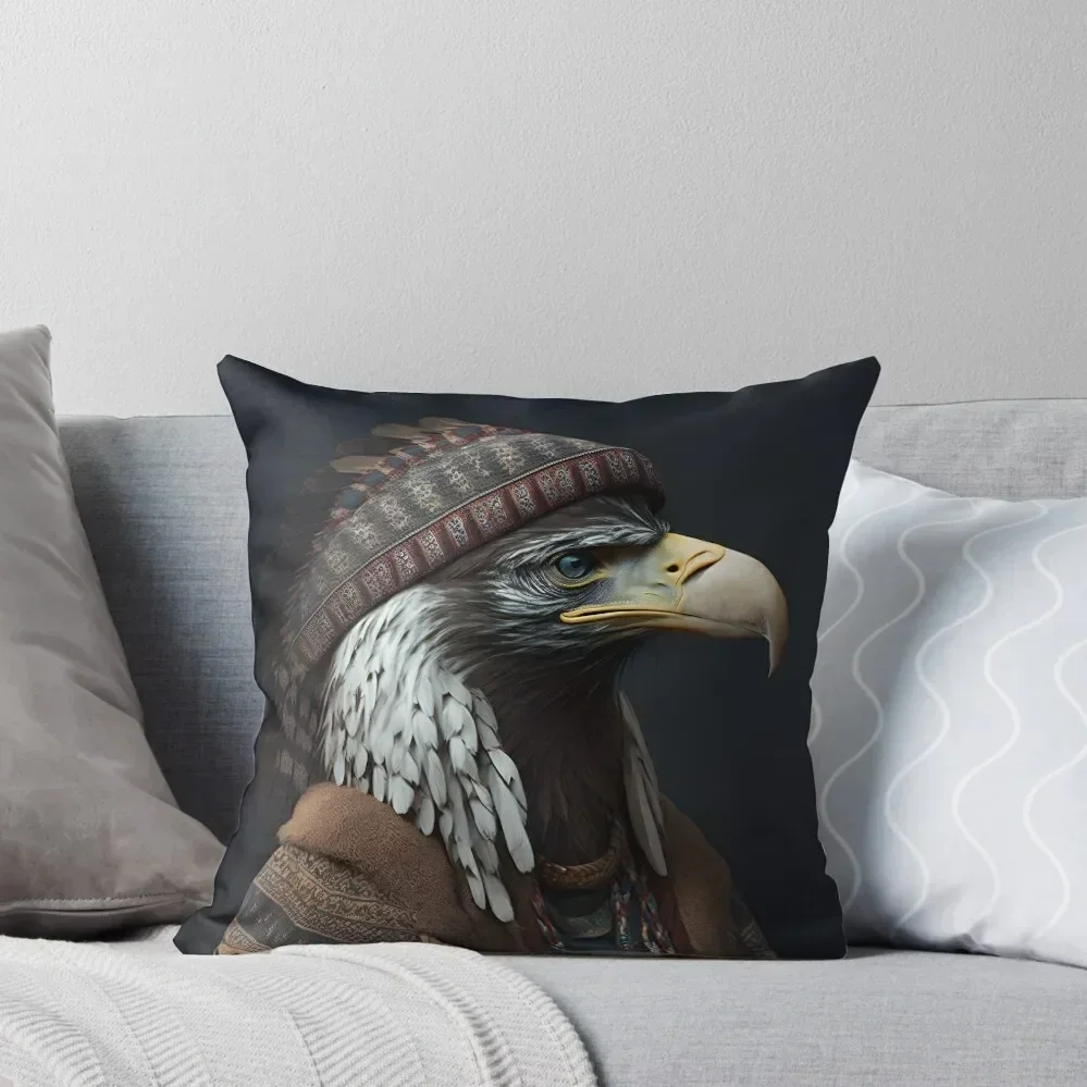 

Eagle wearing a indian design knitted human suit Throw Pillow Pillow Case Christmas Luxury Pillow Cover