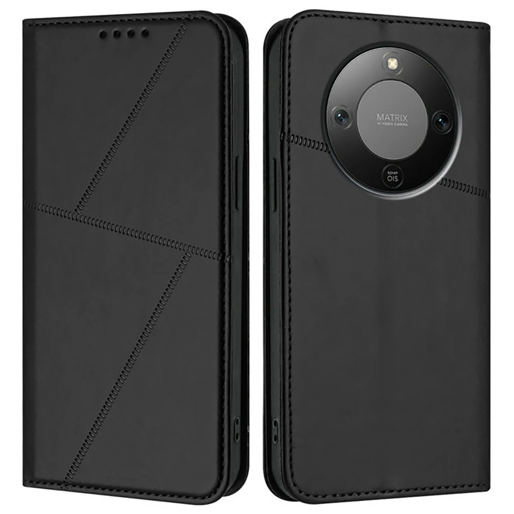 Para Huawei Honor Magic 8 Pro 5G Funda tipo billetera con textura de cuero Honor Magic 8 Lite Funda de lujo Honor Magic7 Pro 6 Lite Funda magnética