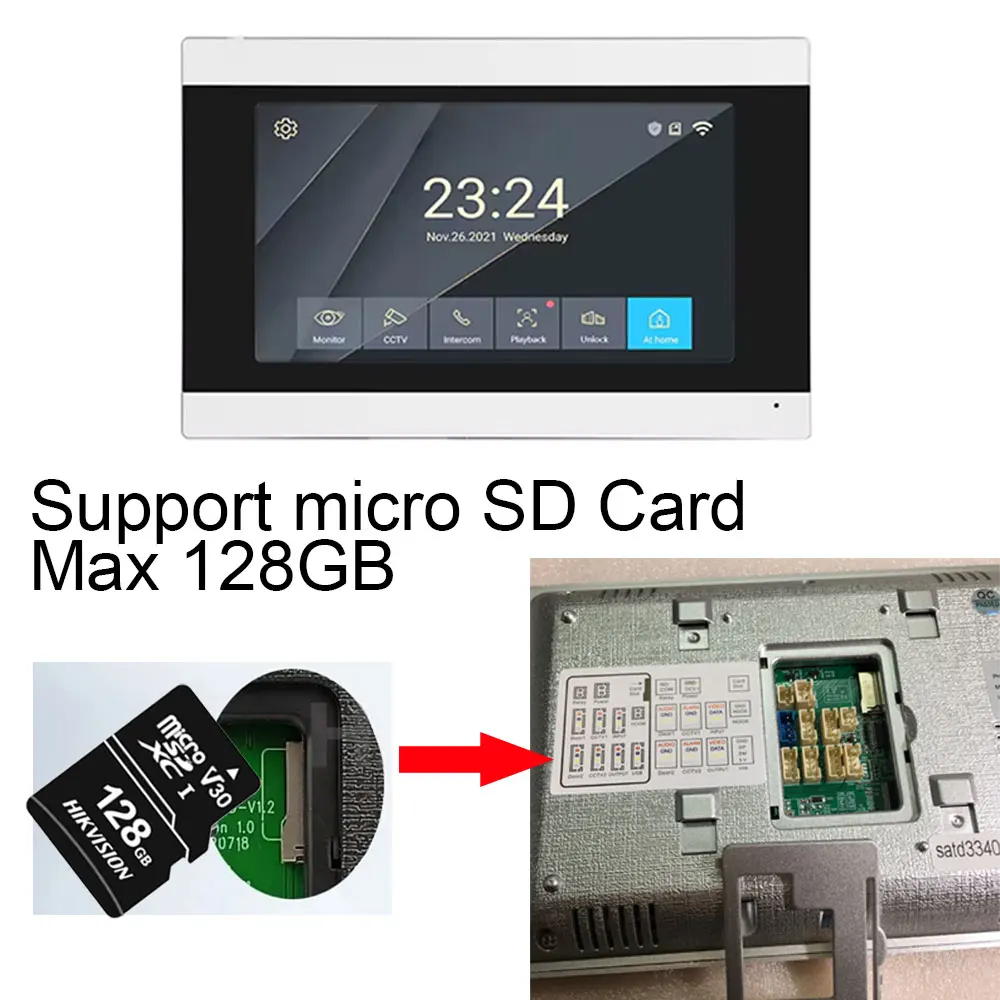 Imagem -04 - Tuya 1080p Polegada Tela de Toque Colorida sem Fio wi fi Vídeo Campainha Aplicativo Inteligente Kit Intercom Casa para Sistema Controle Acesso Rfid