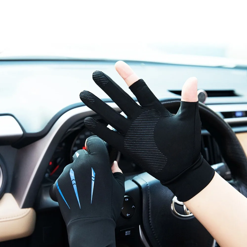 

Touch Screen Ice Silk Fishing Gloves Breathable Highly Elastic Sunscreen Gloves Anti-uv Riding Driving Gloves Outdoor Sports