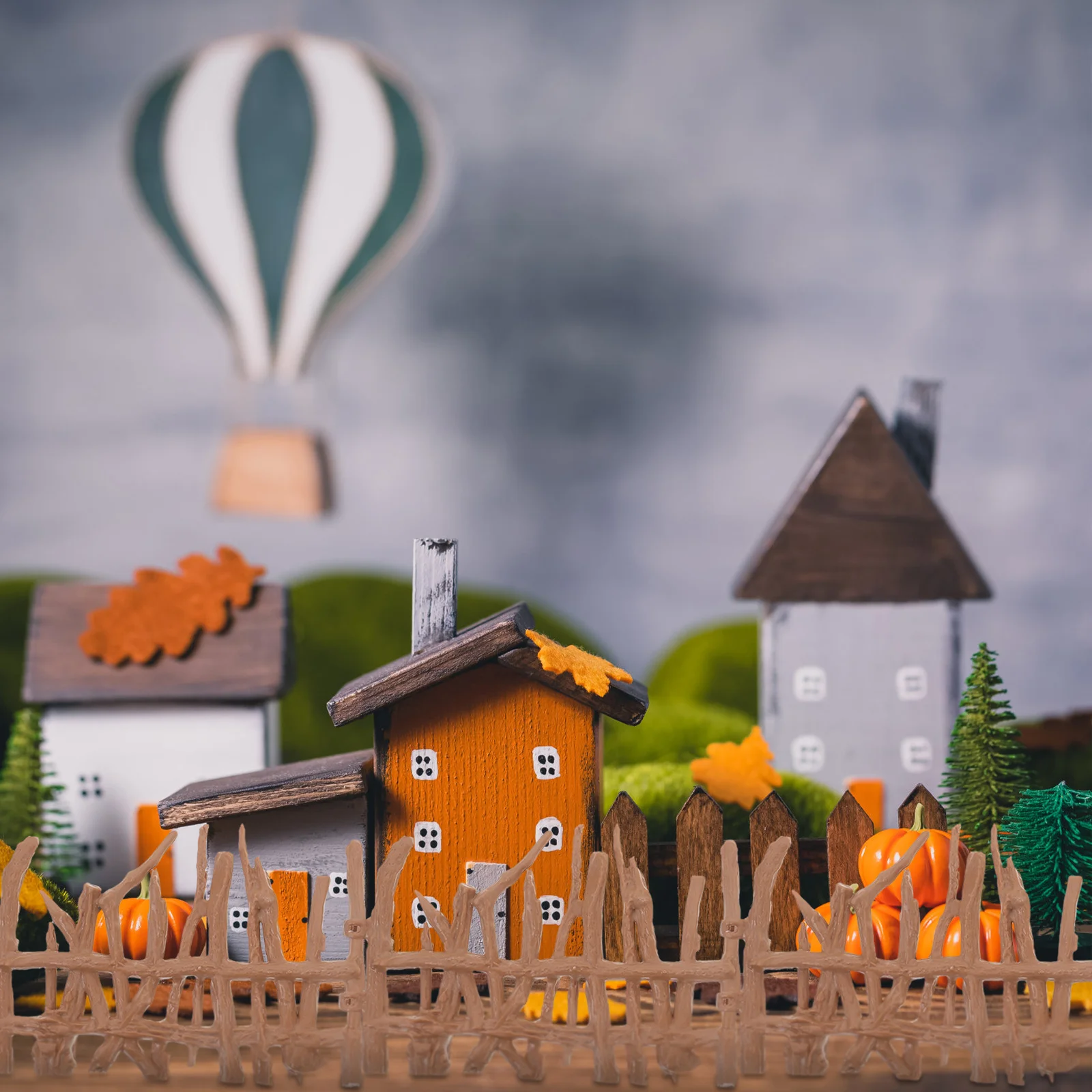 

4 Pcs Farm Fence Fairy Garden Decor Cake Topper Mini Ornaments Brown Accessories Diy