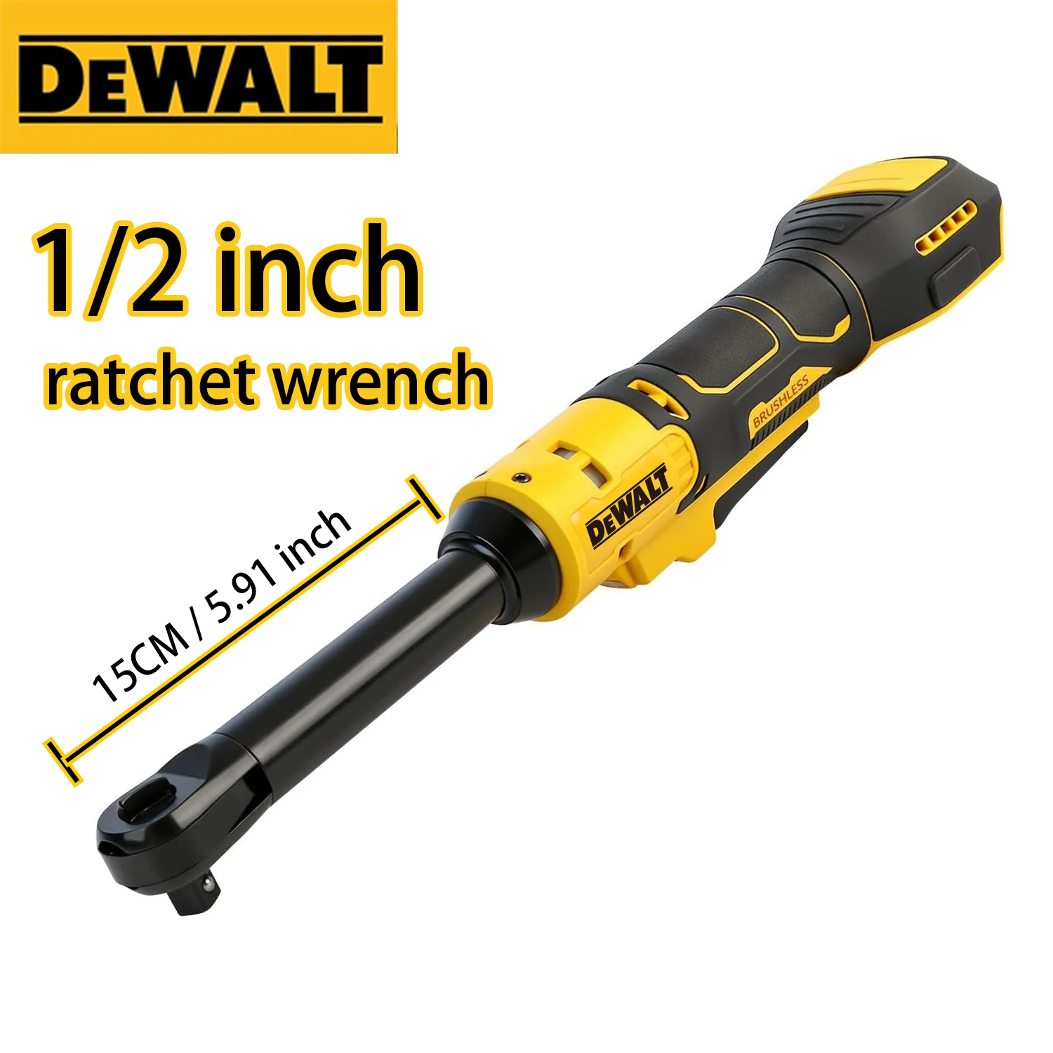DEWALT DCF515 Ratschenschlüssel Atomic Compact Brushless 1/2 Zoll Technisch Fortschrittlicher Akkubetriebener Ratschenschlüssel mit Variabler Geschwindigkeitsregelung