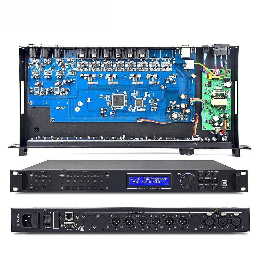 Professional 3-in 6-out LA-306 speaker management system complete audio processor
