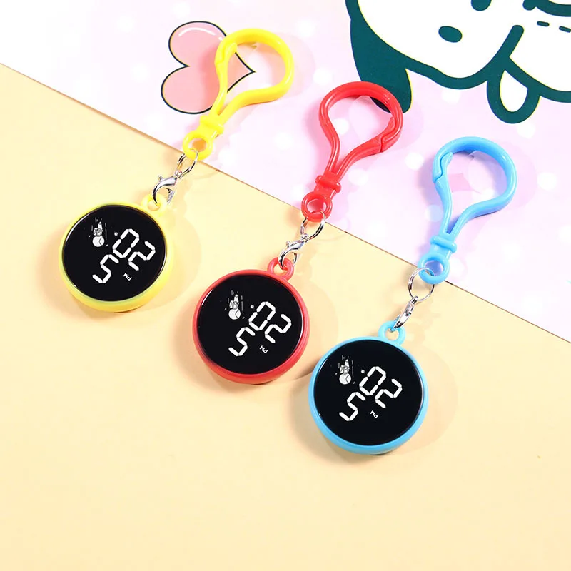 10pcs/lot Women Mens Unisex Nurse Doctor Keychains Hanging Pocket Watches Colourful Carabiner Alloy Students Clock Watches