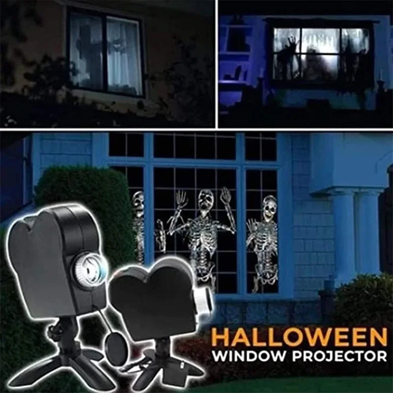 Halloween Christmas Holographic Laser Projector Disco Light Window Home Theater Projector Indoor Outdoor Movies Party Lights Led