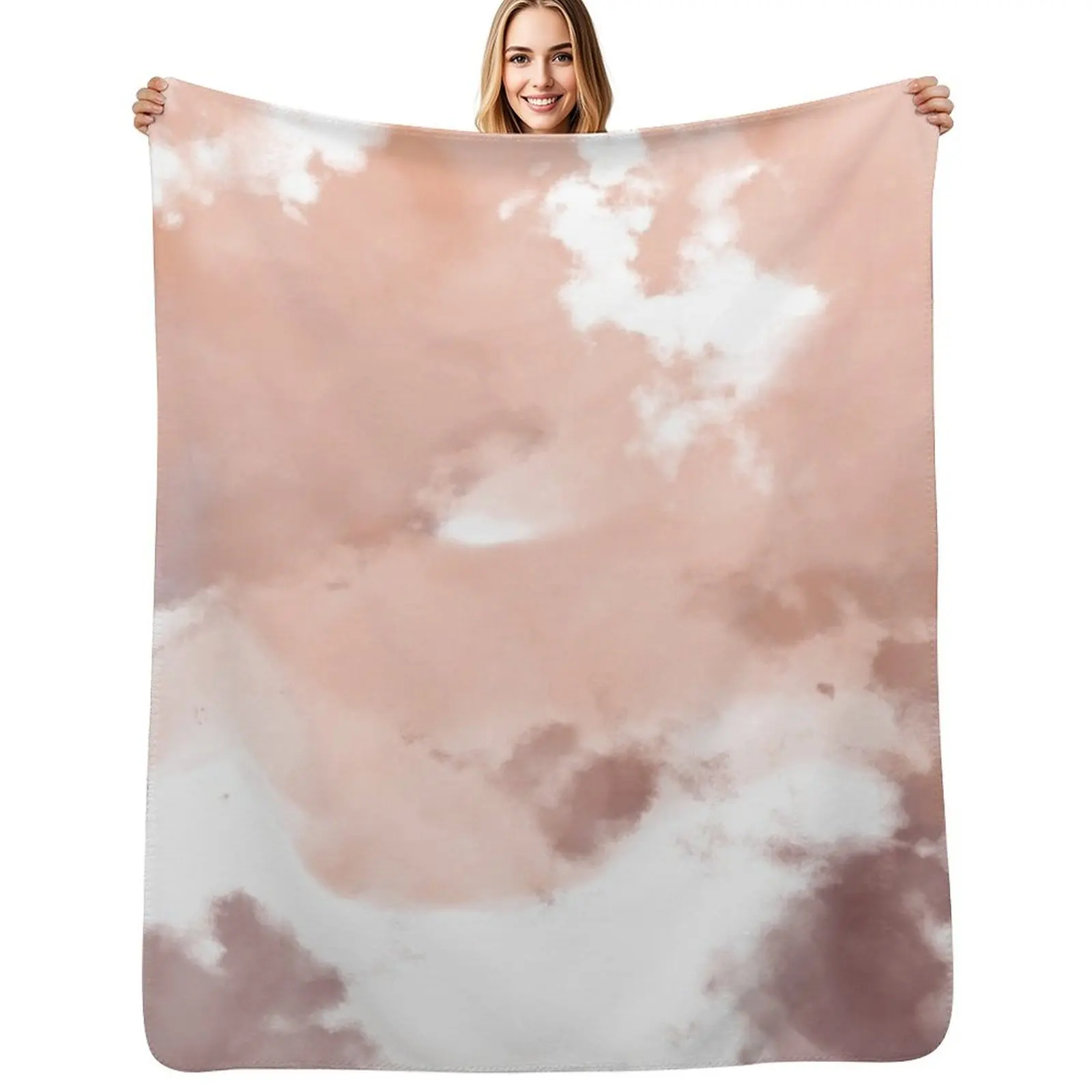 Brown Tie Dye Design Throw Blanket Soft Bedroom Blanket for Night Sleeping