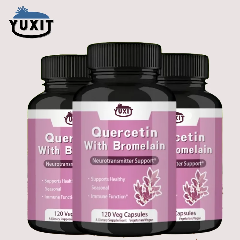 YUXIT Quercetin 500mg - Quercetin with Bromelain, Vitamin C & Stinging Nettle 120Veggie Capsules