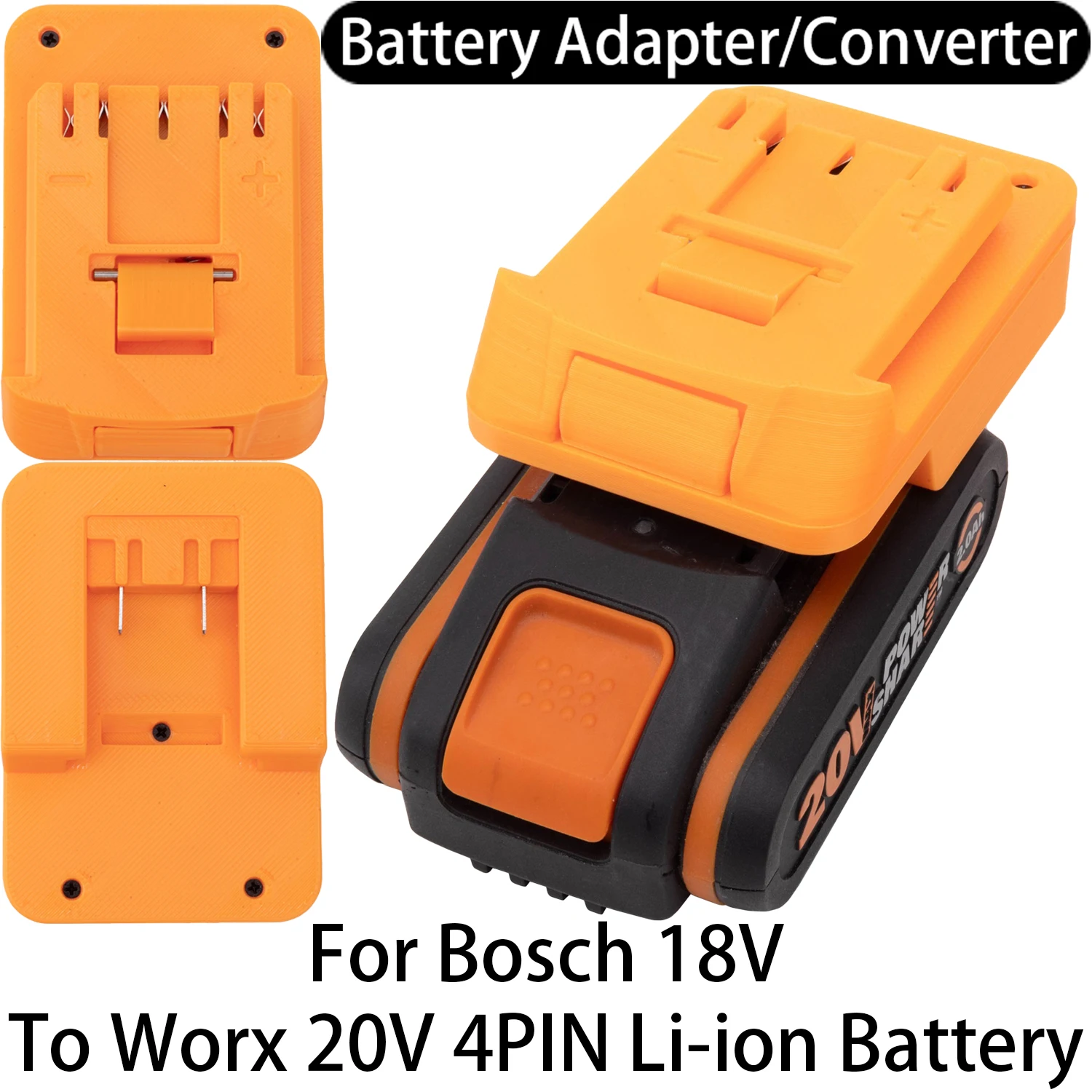 

Адаптер для аккумуляторов Bosch 18V Li-Ion, конвертер для аккумуляторов Worx 20V 4PIN Li-ion, аксессуар для электроинструментов.