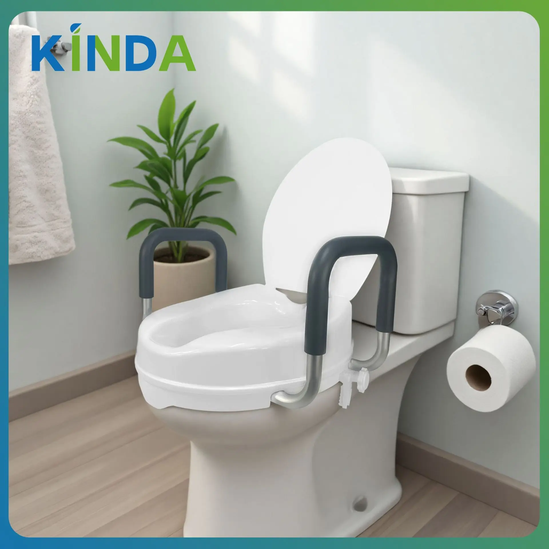 Raised Toilet Seat Cushion With Armrests Height Increaser For Elderly Pregnant Women Rehabilitation Care