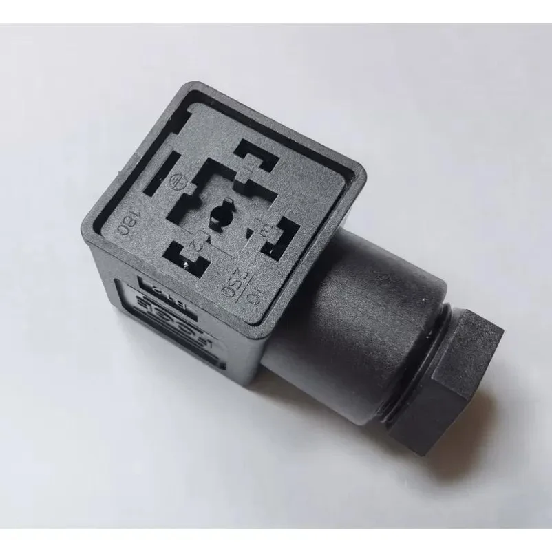 3 Pin 4 Pin DIN43650 EN175301-803 Solenoid Valve Connector Type A Plug Black Electrical Wire Harness for Industrial