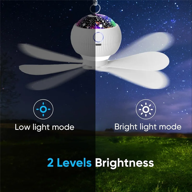 

Потолочные вентиляторы с подсветкой и звездным проекцией, светодиодный подвесной вентилятор для кемпинга с пультом дистанционного управления и таймером, перезаряжаемая батарея 3600 мАч — лучший выбор