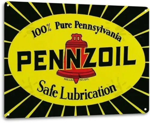 Pennzoil Lubrication Oil Garage Auto Shop Gas Retro Wall Decor Large Metal Sign