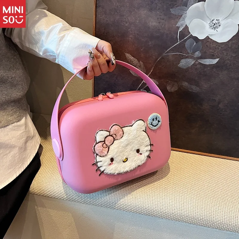 Miniso Dopamine Hello Kitty Makeup Bag, Ins Fashion Portable Toiletry Case for Travel