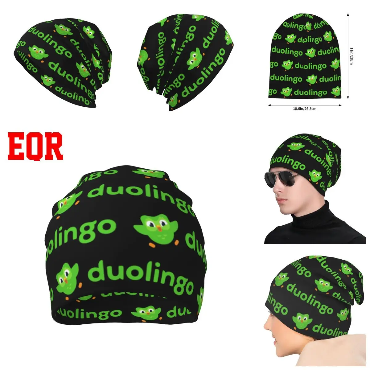 

Duolingo Owl Duo Unisex Knitted Hat 3D print Beanies Hat For Men And Women Outdoor Hat