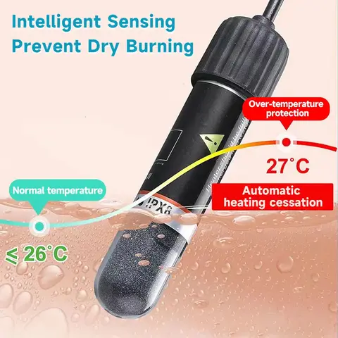 USB Mini Aquarium Heater with Thermostat for Shrimp/Turtle/Fish/Reptiles Safe Basking Small Tank Heater 27-26℃ Plug & Play
