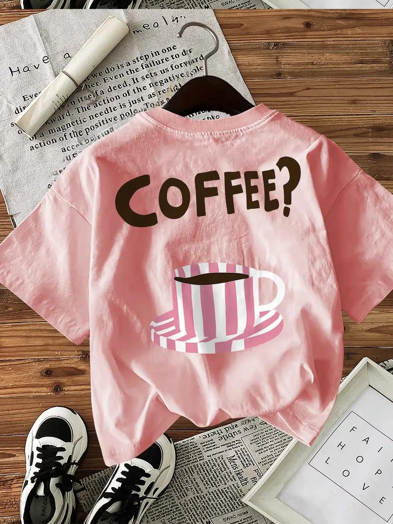 Grafisches T-Shirt für Kaffeeliebhaberinnen, 100 % Baumwolle, lässiges Damen-T-Shirt, weiches Rundhals-Kurzarm-Oberteil, lustiges T-Shirt für den Sommer, weiblich – Detail 4