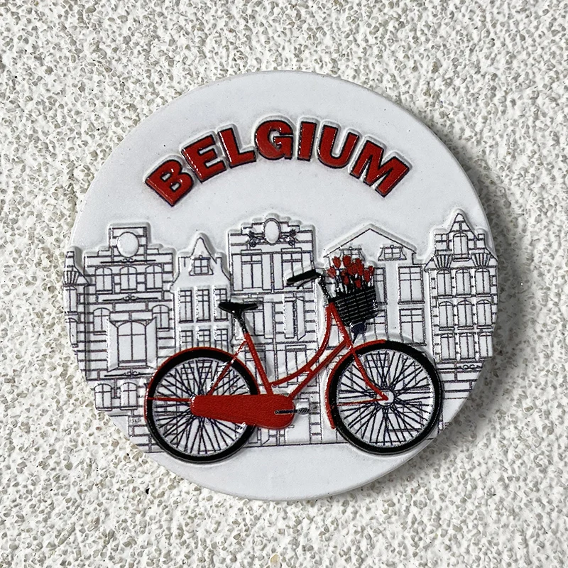 Belgium World Travel Souvenirs, 3D Humanistic Kitchen and Home Decorations, Travel Gift Refrigerator Stickers