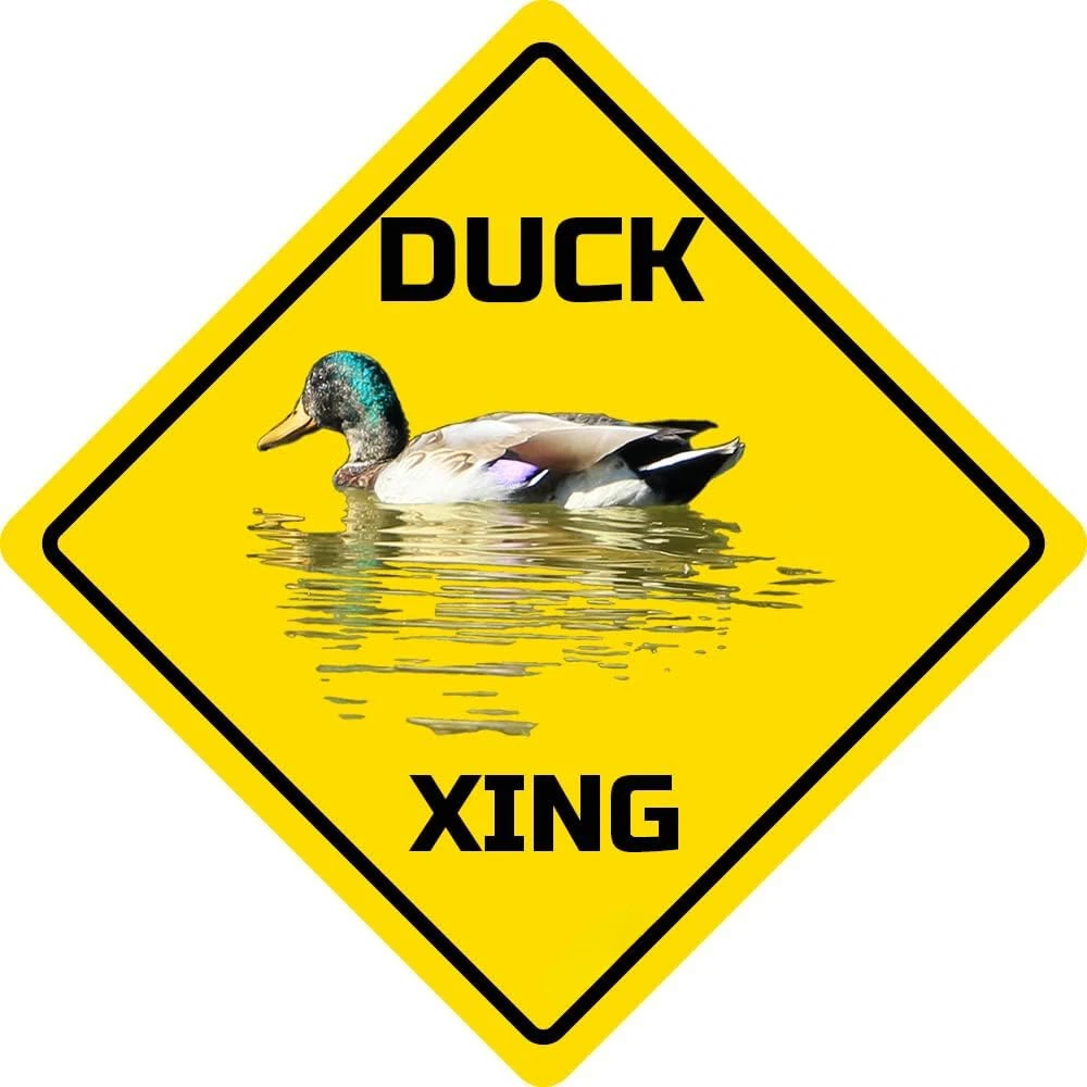 

Duck Xing Crossing Sign Funny Novelty Metal Tin Sign for Bar Club Country Home Coffee Shop Indoor& Outdoor Decor Street Sign