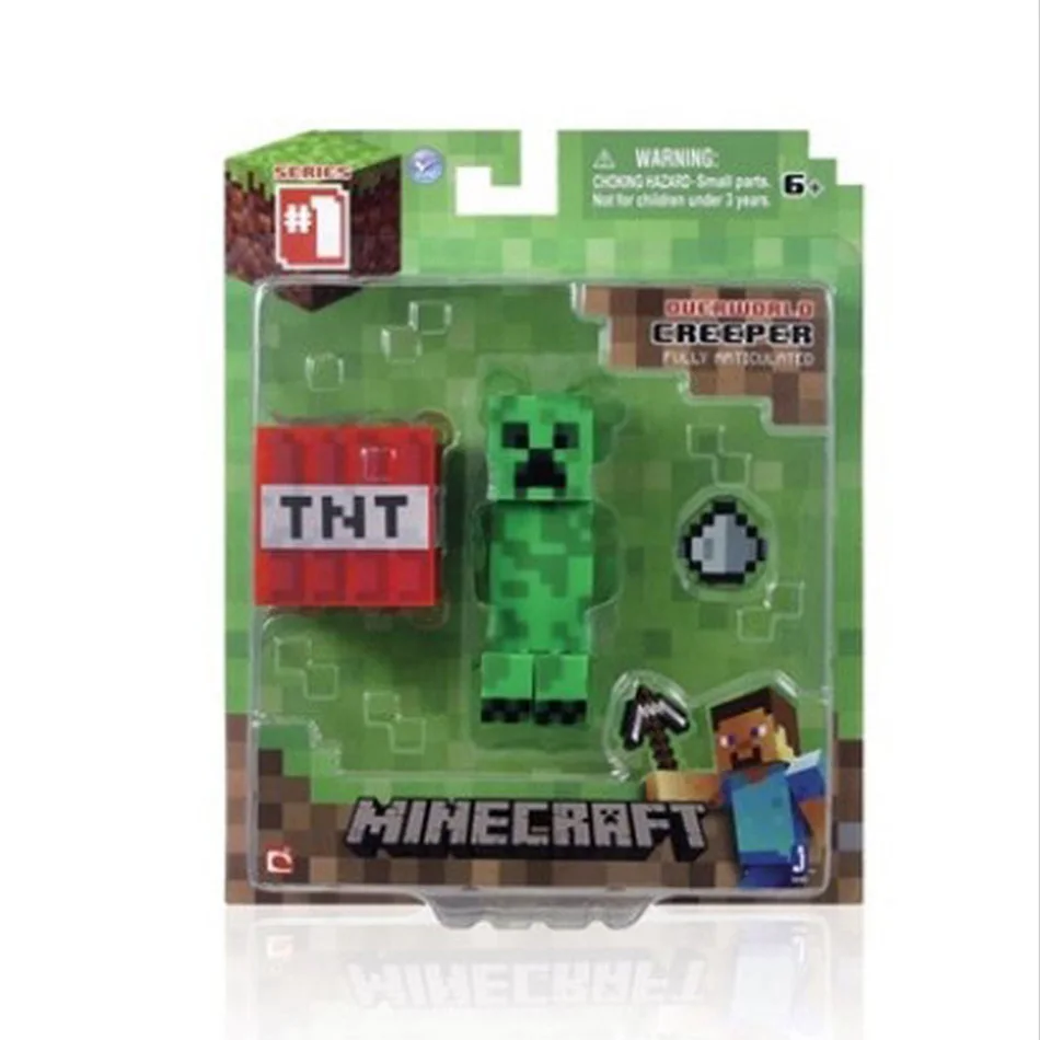 MineCrafts Steve Alex Zombie Villager Figure Model My World Blind Box Toy Model Anime Figure Weapon PVC Model Children Gifts