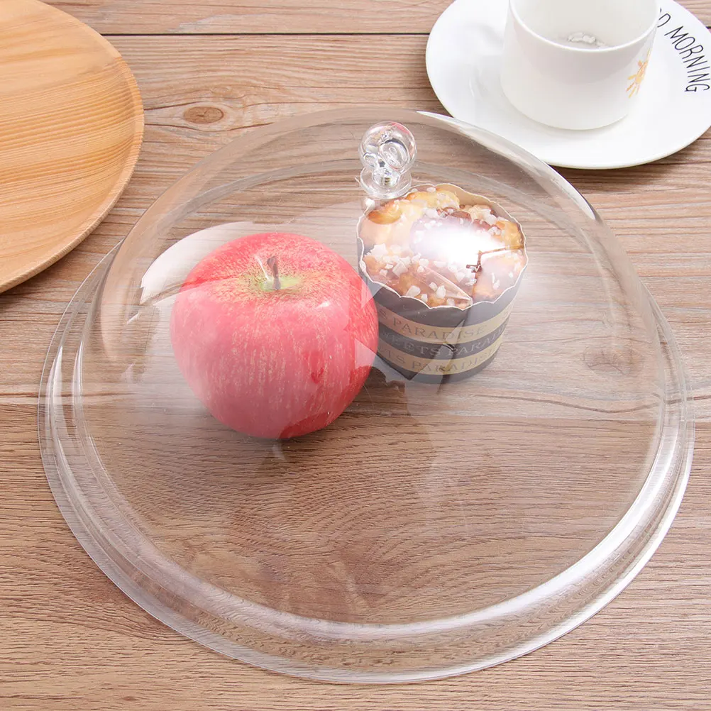

2Pcs Round Food Cover Acrylic Transparent Lid Dust Proof Fresh Keeping Cookware Accessory for Table Serve Use Round Food Cover