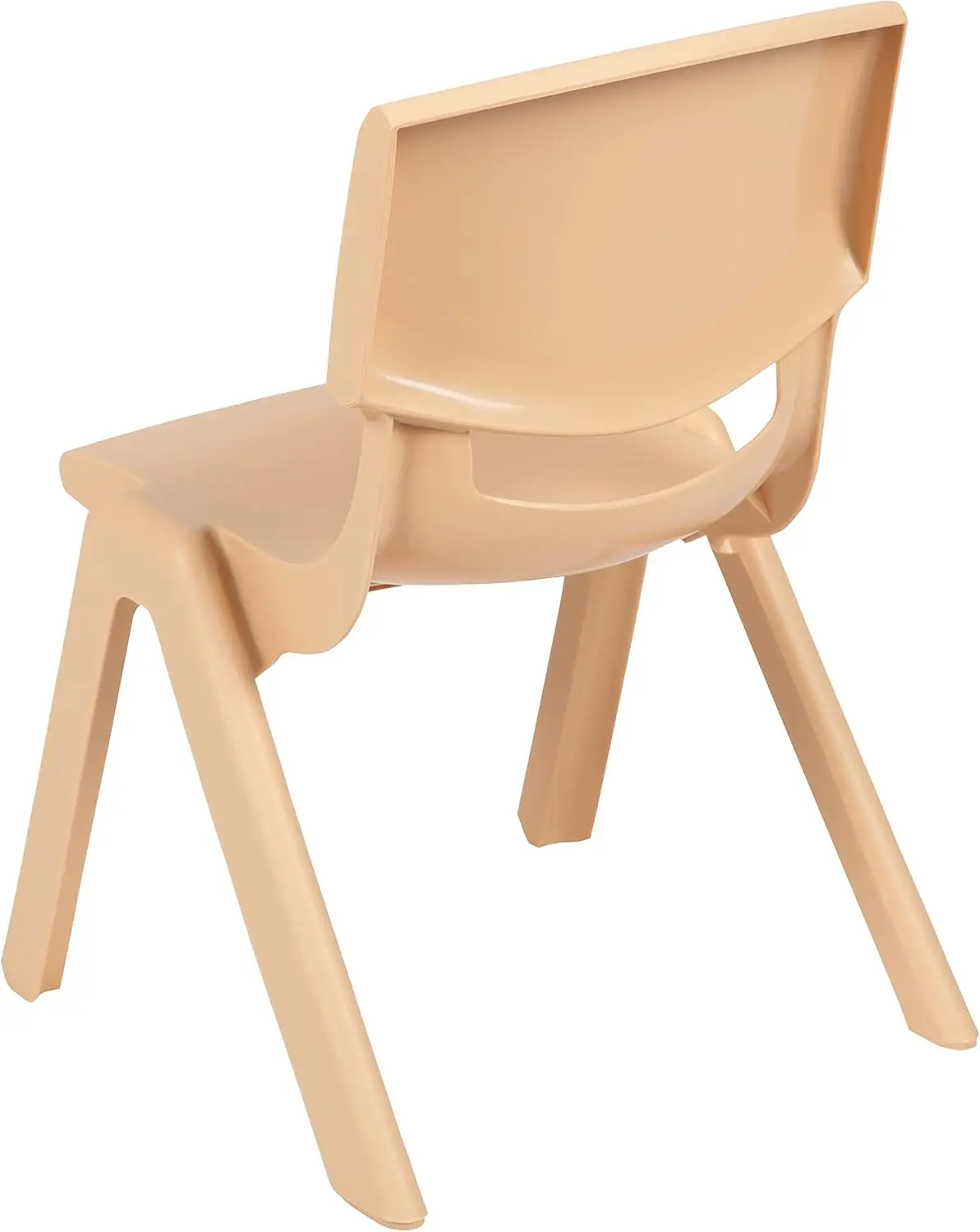 Furniture Whitney 4er-Pack stapelbarer Schulstuhl aus Naturkunststoff mit 10,5-Zoll-Sitzhöhe