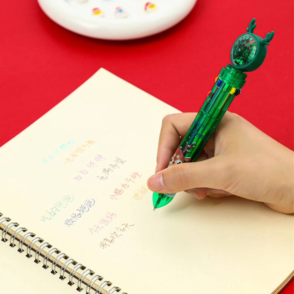

4 Pcs Ballpoint Pen Lovely Pens Smooth Writing Multicolored Gift for Students Pvc Christmas