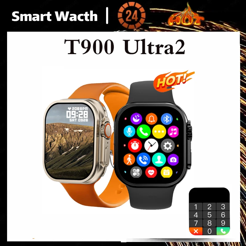 New Latest T900 ultra 2 Smart Watch 9 Supports Sports Gestures Answer Calls HiWatch APP Big Touch Screen Smartwatch T900ultra2