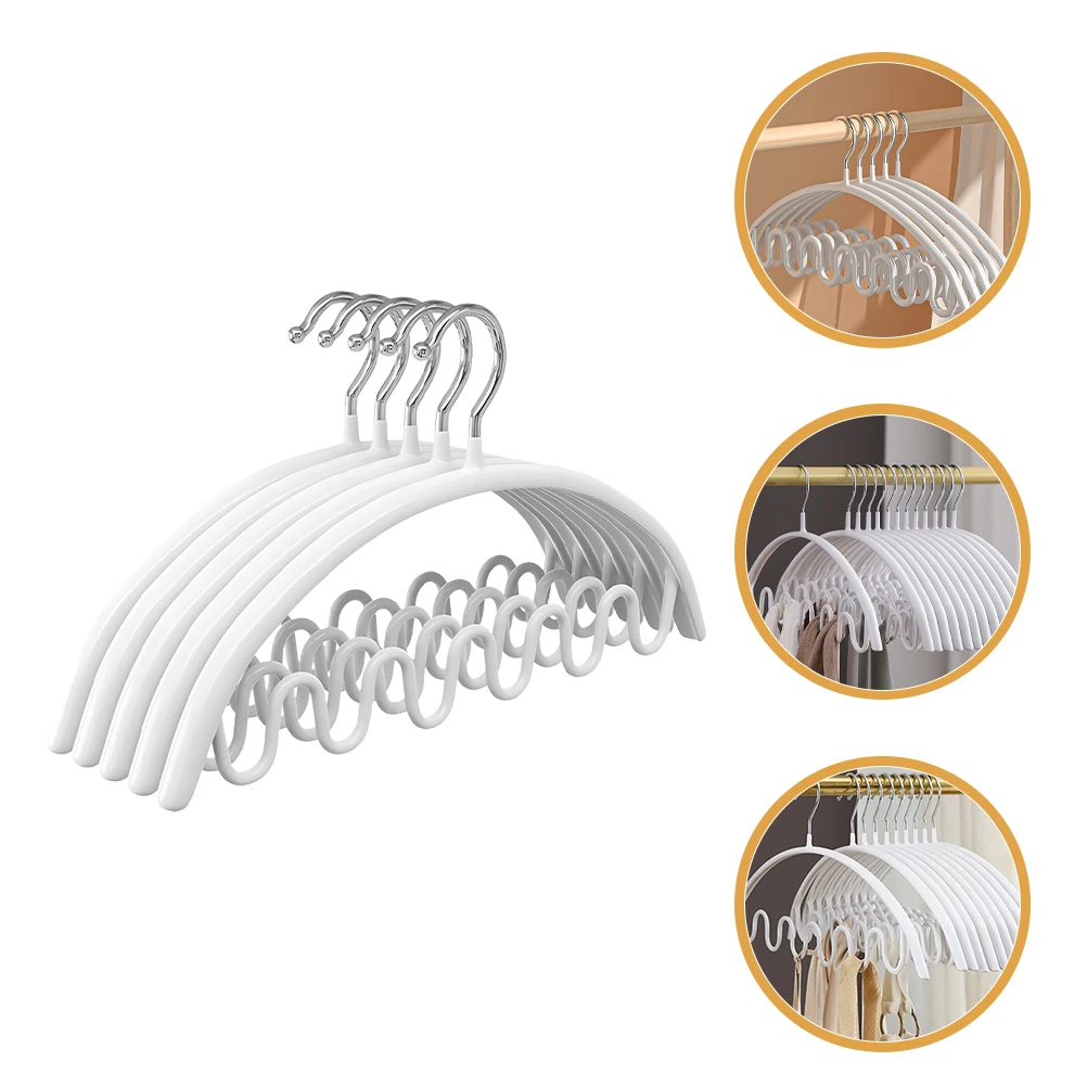 

5pcs Wavy Clothes Hangers Bra Lingerie Strap Dress Hangers For Belt Scarves Ties Organizer Closet Storage Rack Underwear Sock