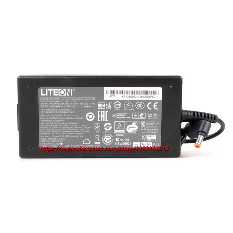 Genuine LITEON PA-1131-07 PA-1131-05 19V 7.1A AC Adapter Charger 135W AIO Laptop Power Supply 5.5*2.5mm