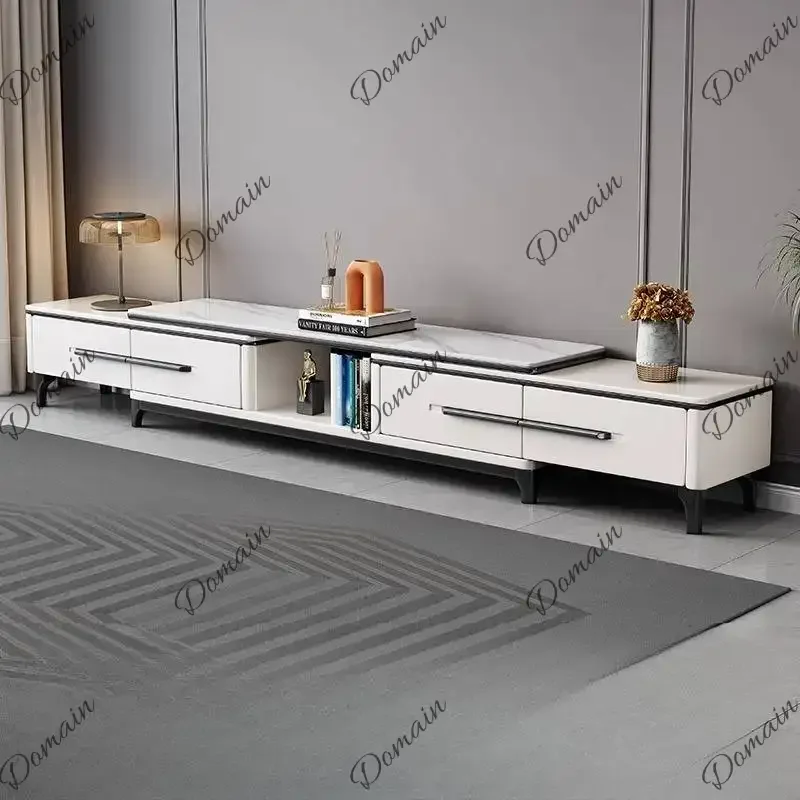 HMnB Modern Long Tv Cabinet European Decoration Gray Storage Nordic Tv Cabinet White Vintage Luxury Muebles De Sala Furniture Ho