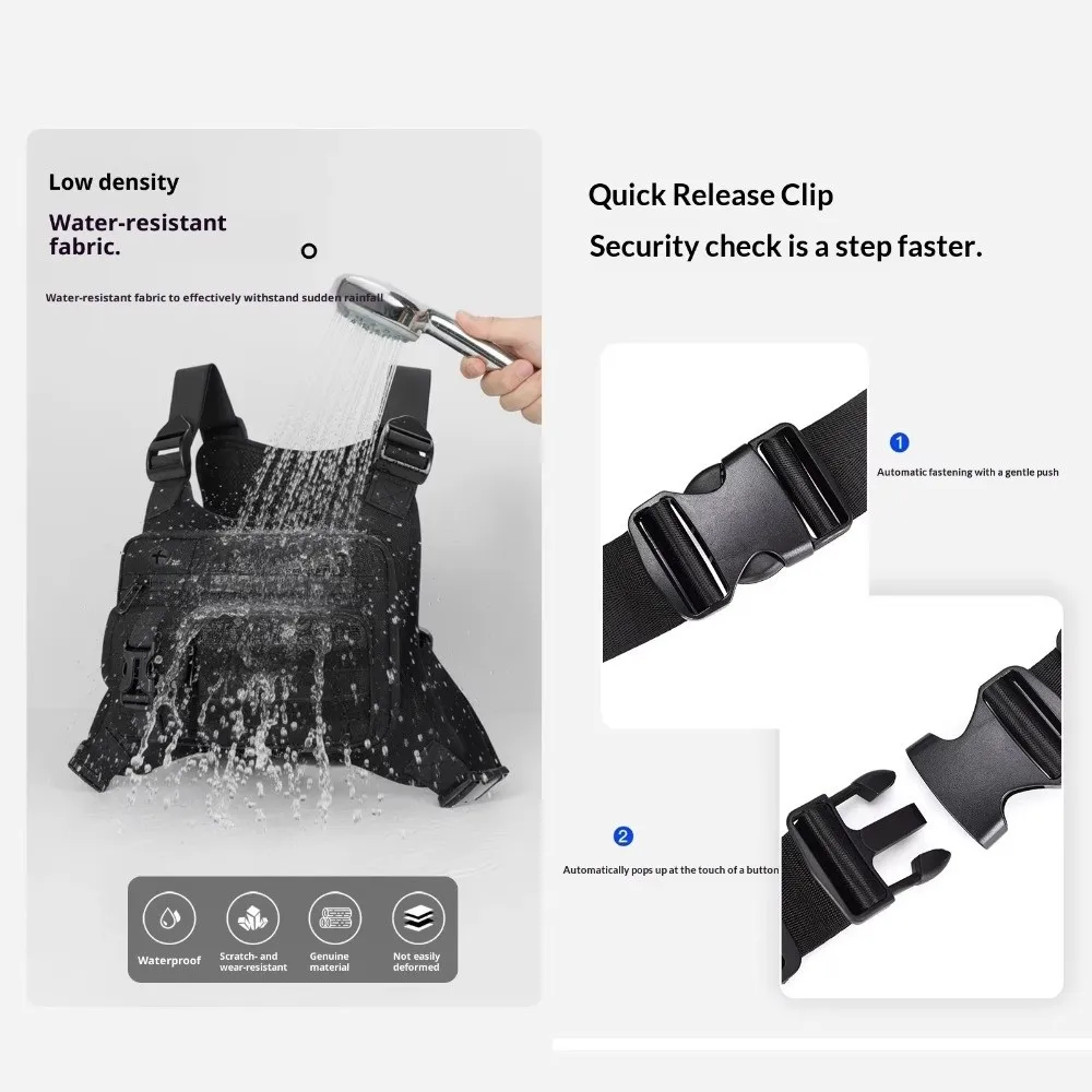 Adjustable Sports Vest Bag Water Resistant Multi-functional Multi-functional Chest Bag Lightweight Oxford Cloth Running Vest Bag