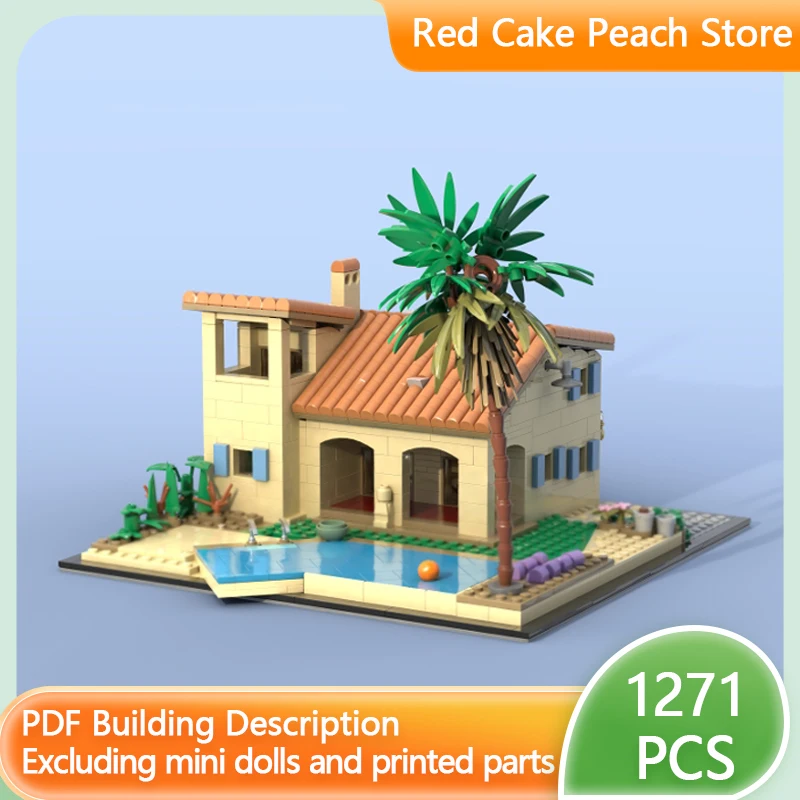 

City Street View Model MOC Building Bricks Coastal Vacation Villa Modular Technology Gifts Holiday Assemble Children Toys Suit