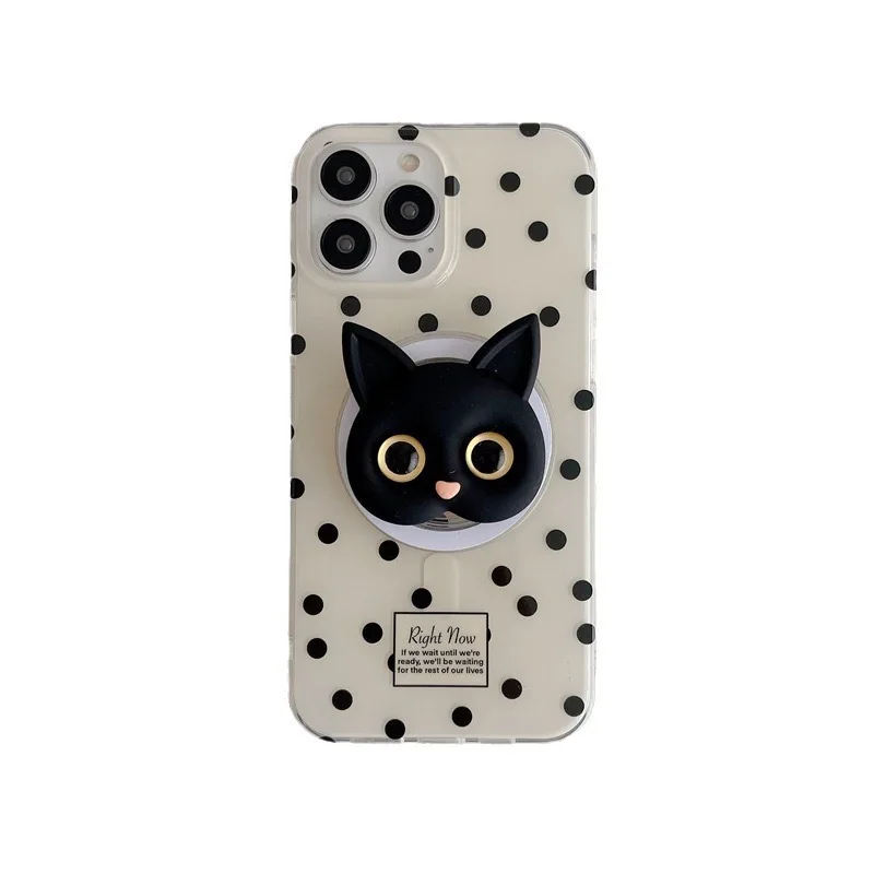 

Magnetic Polka Dot Phone Case, Suitable for iPhone 15, Creative 14 Pro Max, 12, Apple 13, Stand 11, Anti-Fall