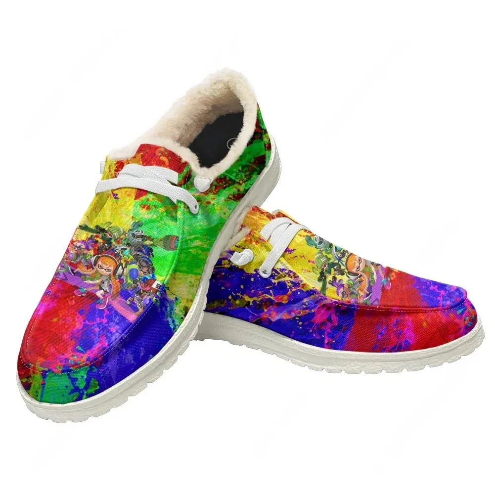 

Повседневная обувь Splatoons Plush, обувь на плоской подошве, мужская и женская дышащая повседневная легкая обувь для улицы, обувь для пар, изготовленная на заказ