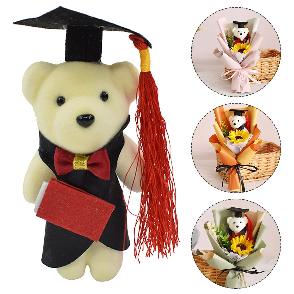 24 Pcs Dr Bear Stuffed Animals Decorations for Bouquet Dolls Modeling Graduation Gift Bears Class of 2023 Foam Gifts Her