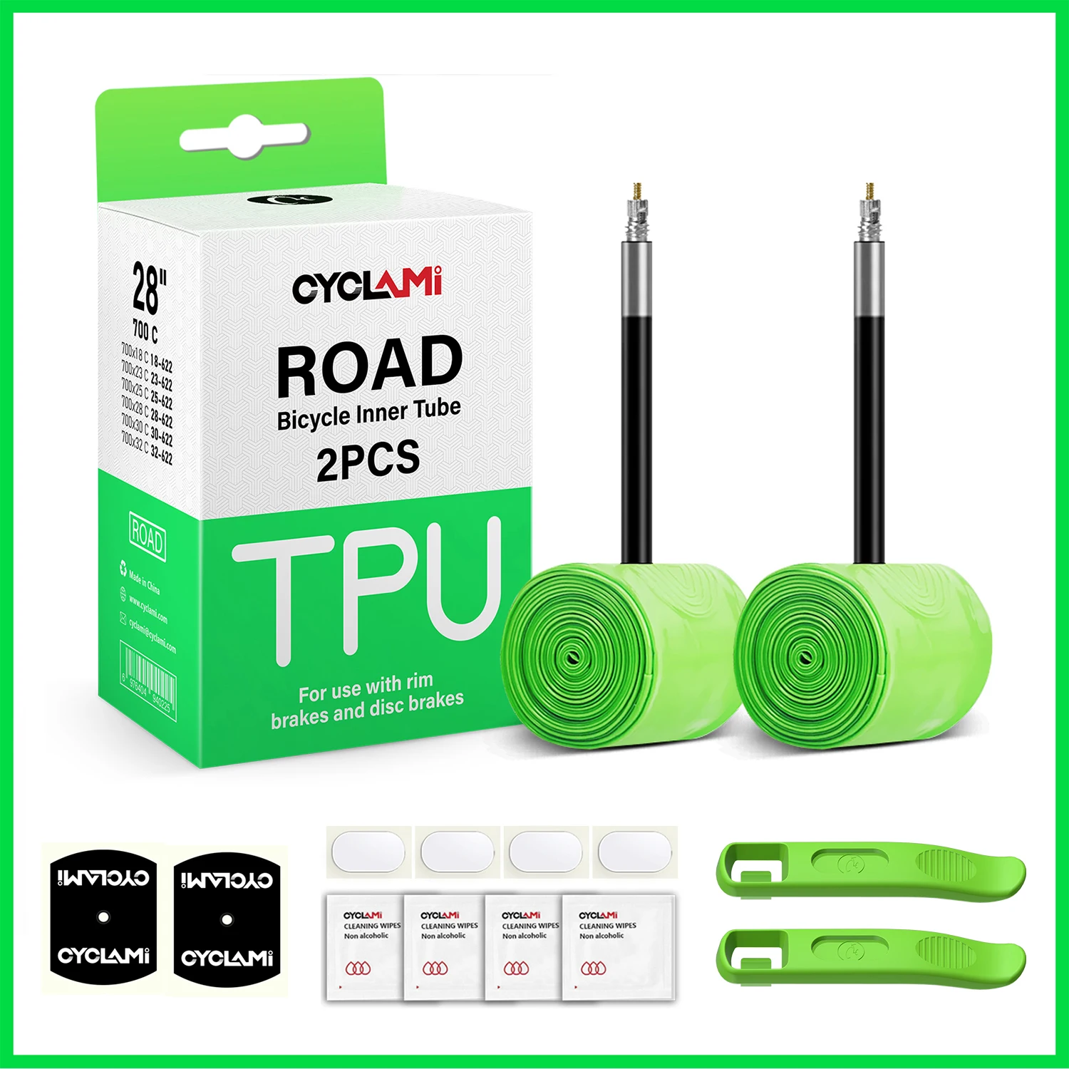 CYCLAMI TPU Materiał Ultralekka dętka rowerowa 700C 18 32 Szosowa opona rowerowa MTB 45 65 mm Długość Francuski zawór Narzędzia do naprawy opon