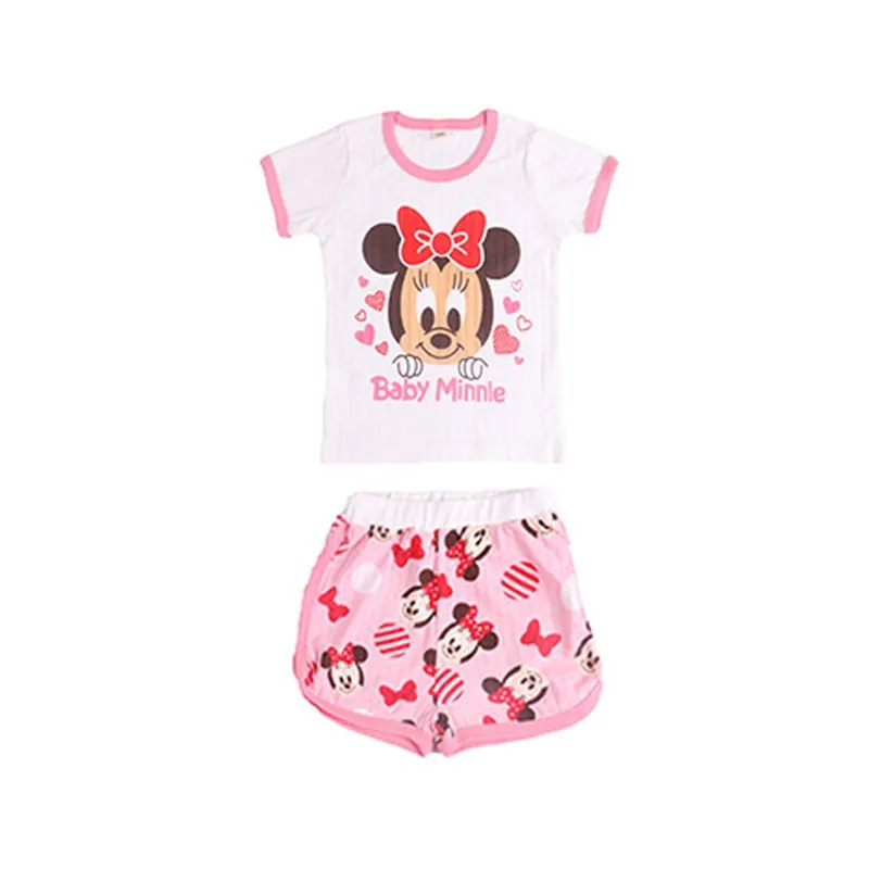 2025 Pure Cotton Summer Fashion Children's Set Disney Cartoon Printed T-shirt+shorts Two-piece Set Cute 2-piece Set Home Wear