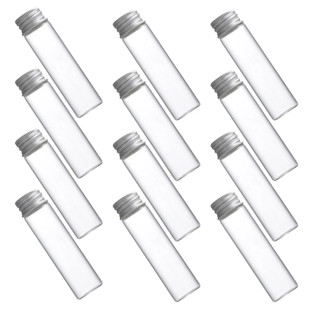 

30Pcs 50ml Clear Glass Bottles Screw Caps Transparent Vials Essential Oils Spices DIY Crafts Wedding Favors Match Jar