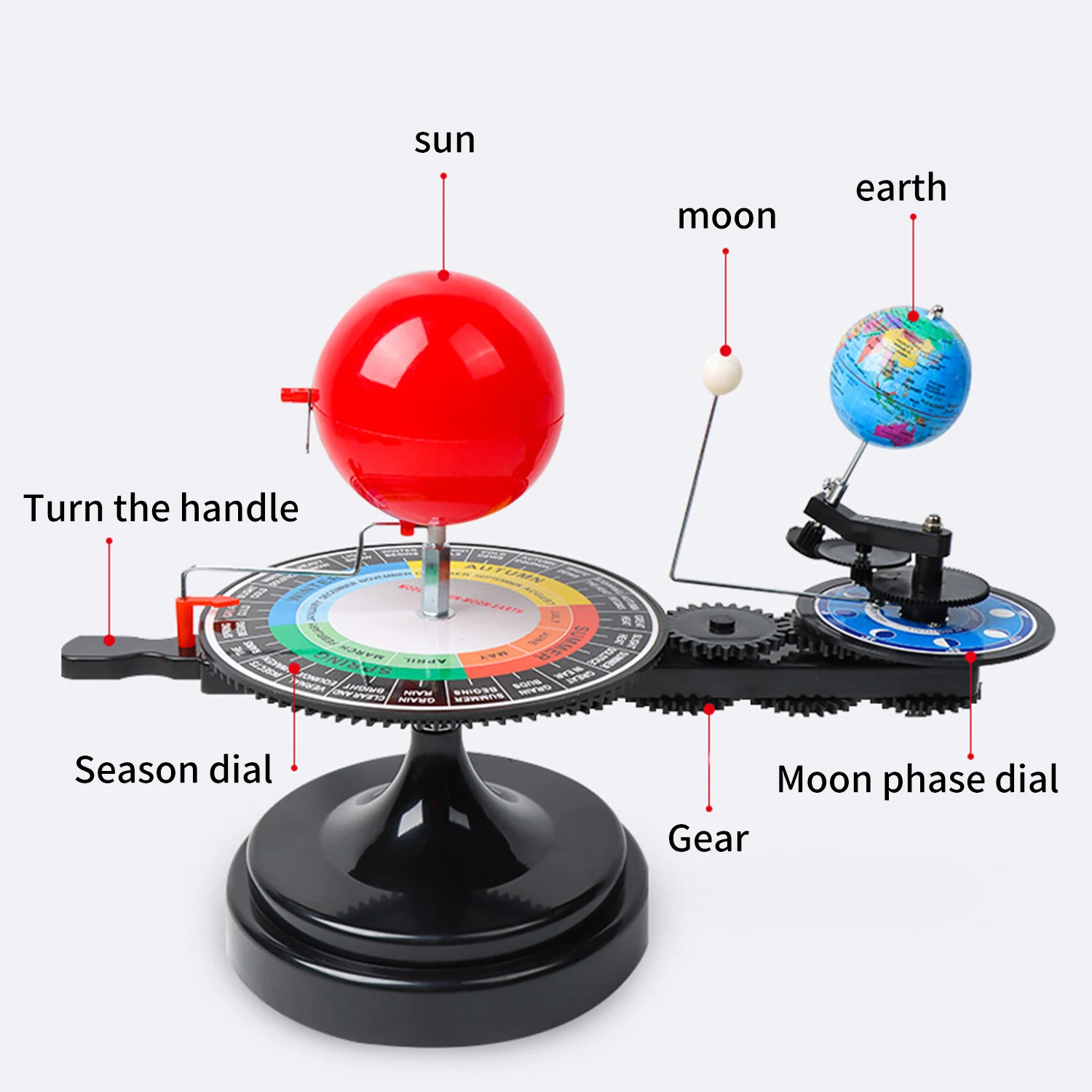 Sistema solare modello globo sole terra luna orbitale rotazione della terra strumento didattico educazione infantile giocattoli astronomia