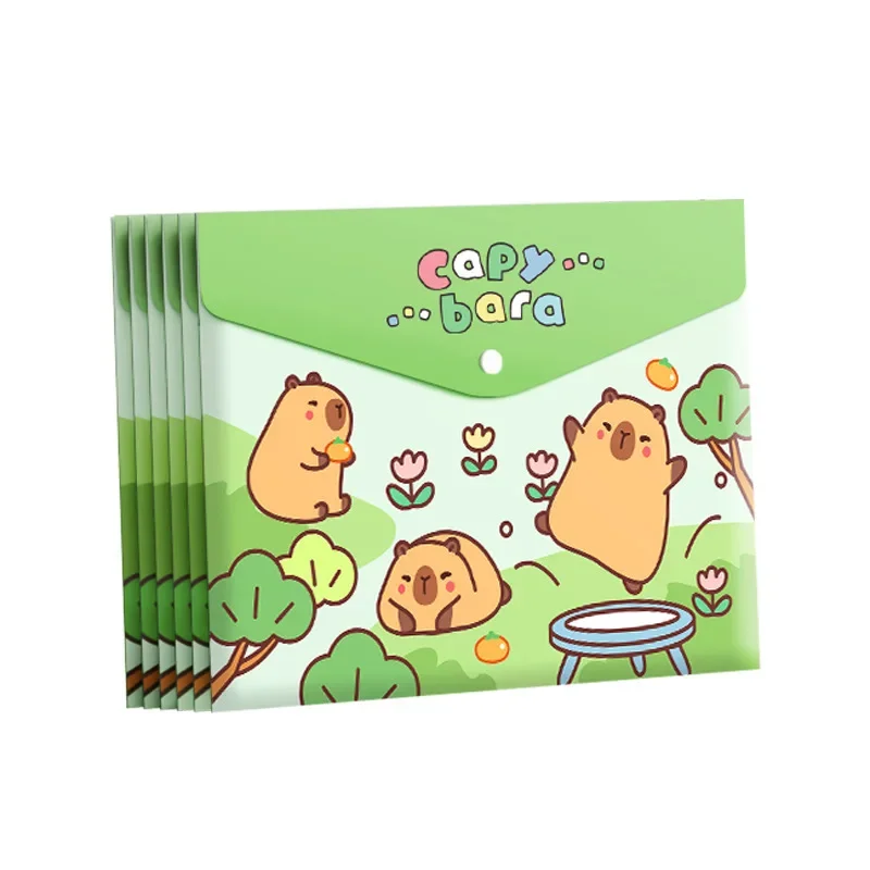 5PCS A4 Large-capacity Cartoon File Bag Stationery Storage Document Bag Zip File Folder Office & School Supplies Filing Products