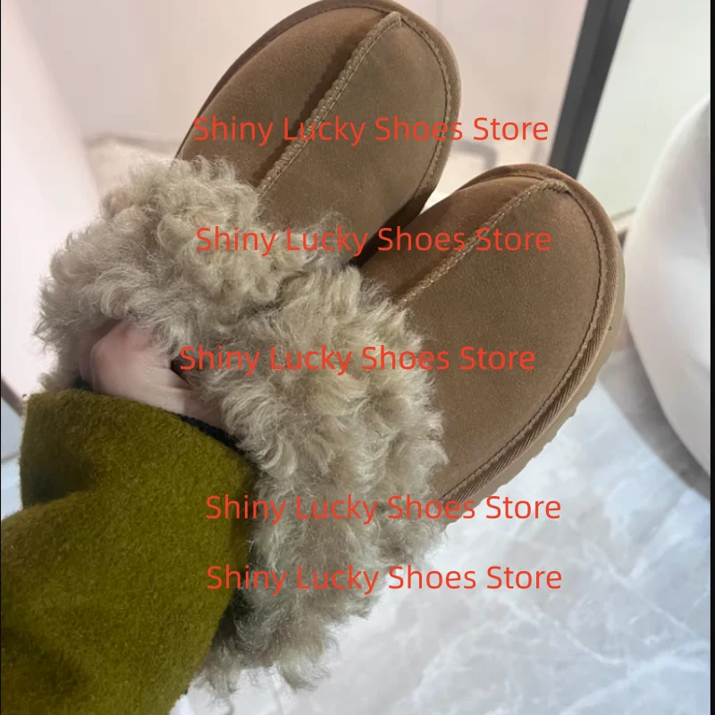 

Mink Fur Shoes for Womens Round Toes Flat Heels Sewing Lines Ladies Stitching Female Shallow Chassure Femme Solid Zapatos Velvet