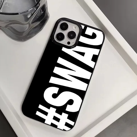 Чехол для телефона с буквами SWAG для iPhone 17 16 15 14 13 12 11 Air Pro Max X XS XR XSMax 7 8 Plus, PC-чехол, Funda, Capa, Coque