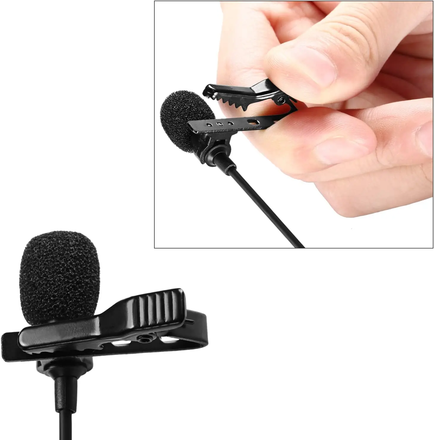 Neewer Lapel Microphone Clip-on Omnidirectional Condenser Mic for Apple iPhone, iPad, iPod Touch, Samsung Smartphones